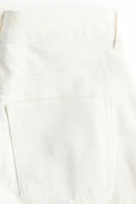 Short taille haute en denim - Crème — photo 5