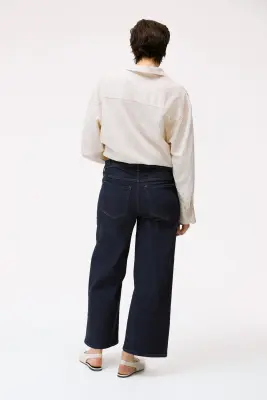 MAMA Wide Low Waist Ankle Jeans - Bleu denim foncé — photo 2