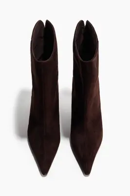 Heeled leather boots - Marron foncé — photo 1
