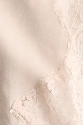 Jupe en viscose avec dentelle - Rose poudré clair — photo 4