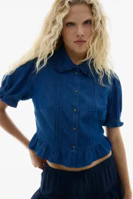 Blouse en denim - Bleu denim — photo 1