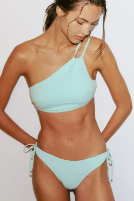 Bas de maillot Tanga Cheeky à nouer - Turquoise clair — photo 2