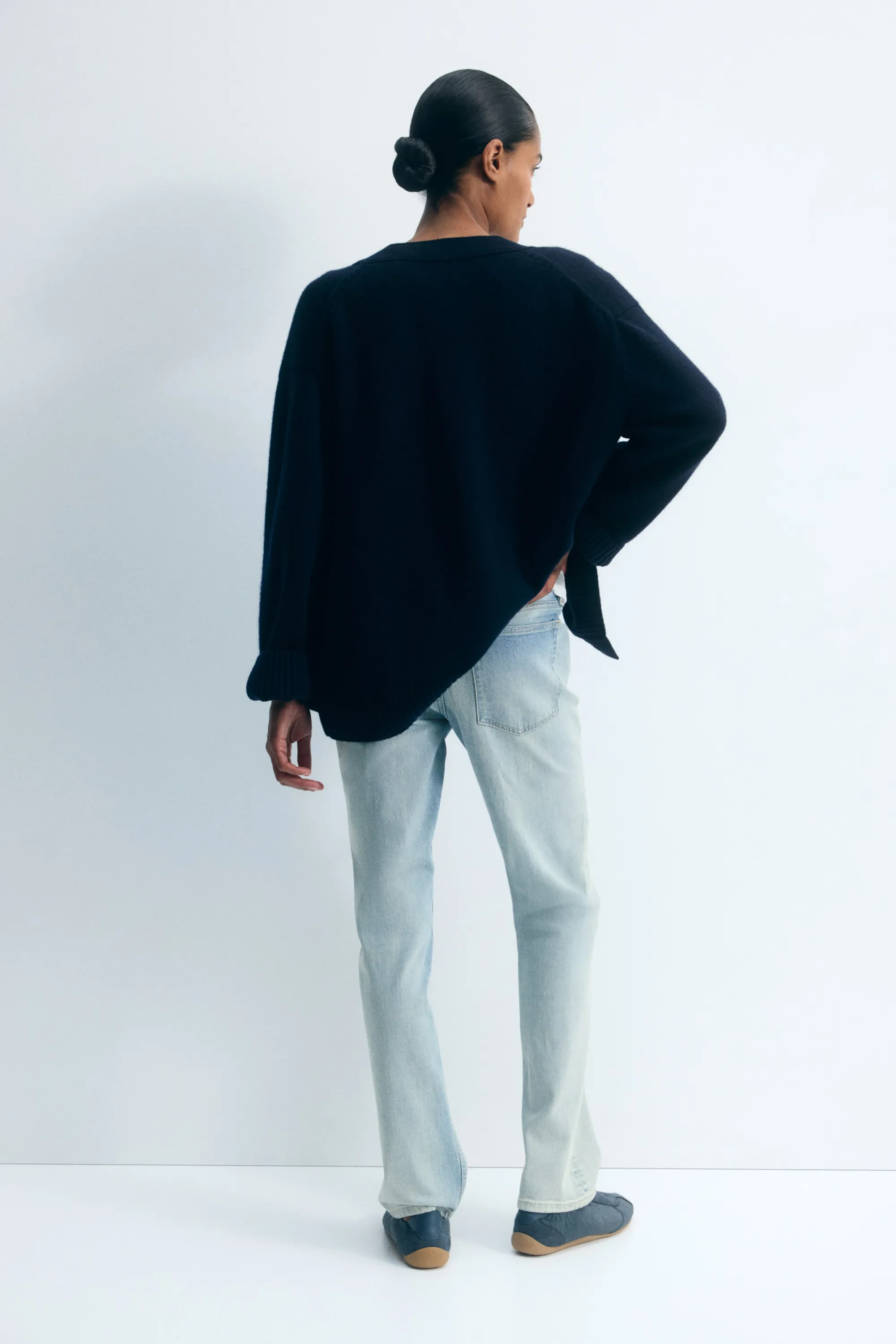 MAMA Slim Straight High Waist Jeans - Bleu denim clair