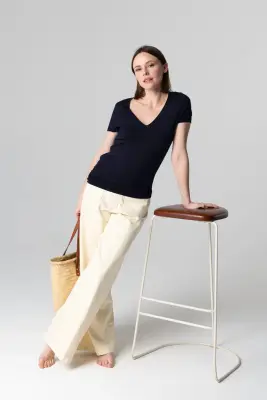 T-shirt en viscose et élasthanne