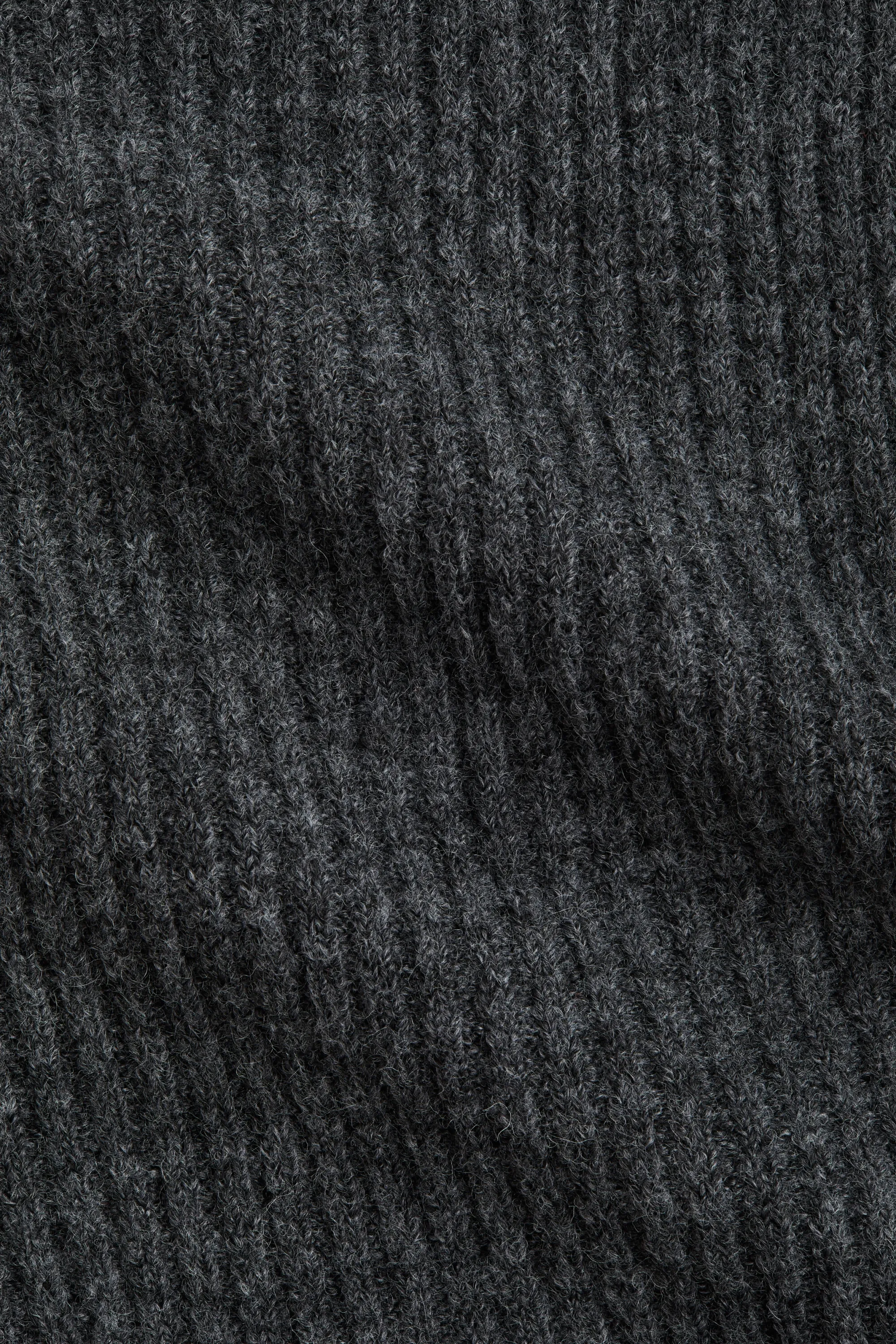 Pull en maille côtelée - Gris foncé chiné