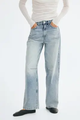 Barrel High Waist Jeans - Bleu denim clair — photo 2