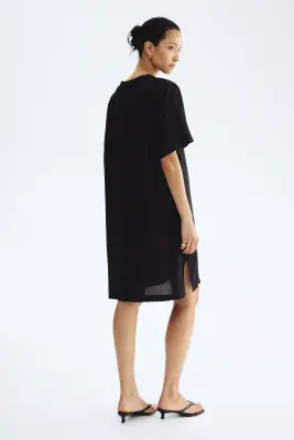 Robe tunique en viscose - Noir — photo 2