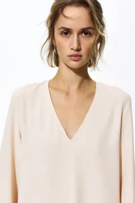 Robe asymétrique - Crème — photo 2