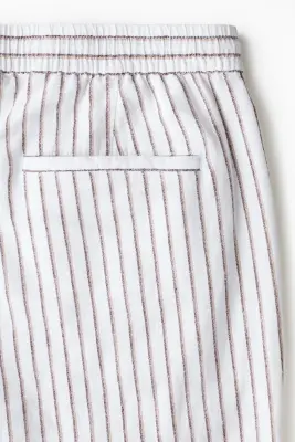 Pantalon Relaxed Fit en lin mélangé - Blanc/rayé — photo 5