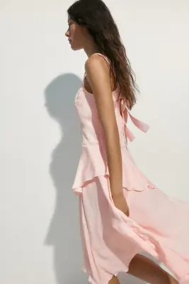 Robe asymétrique à étages - Rose clair — photo 4