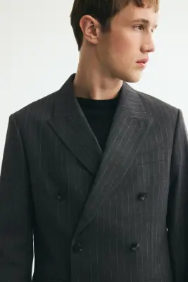 Veste Regular Fit à fermeture croisée - Noir/rayures tennis — photo 2