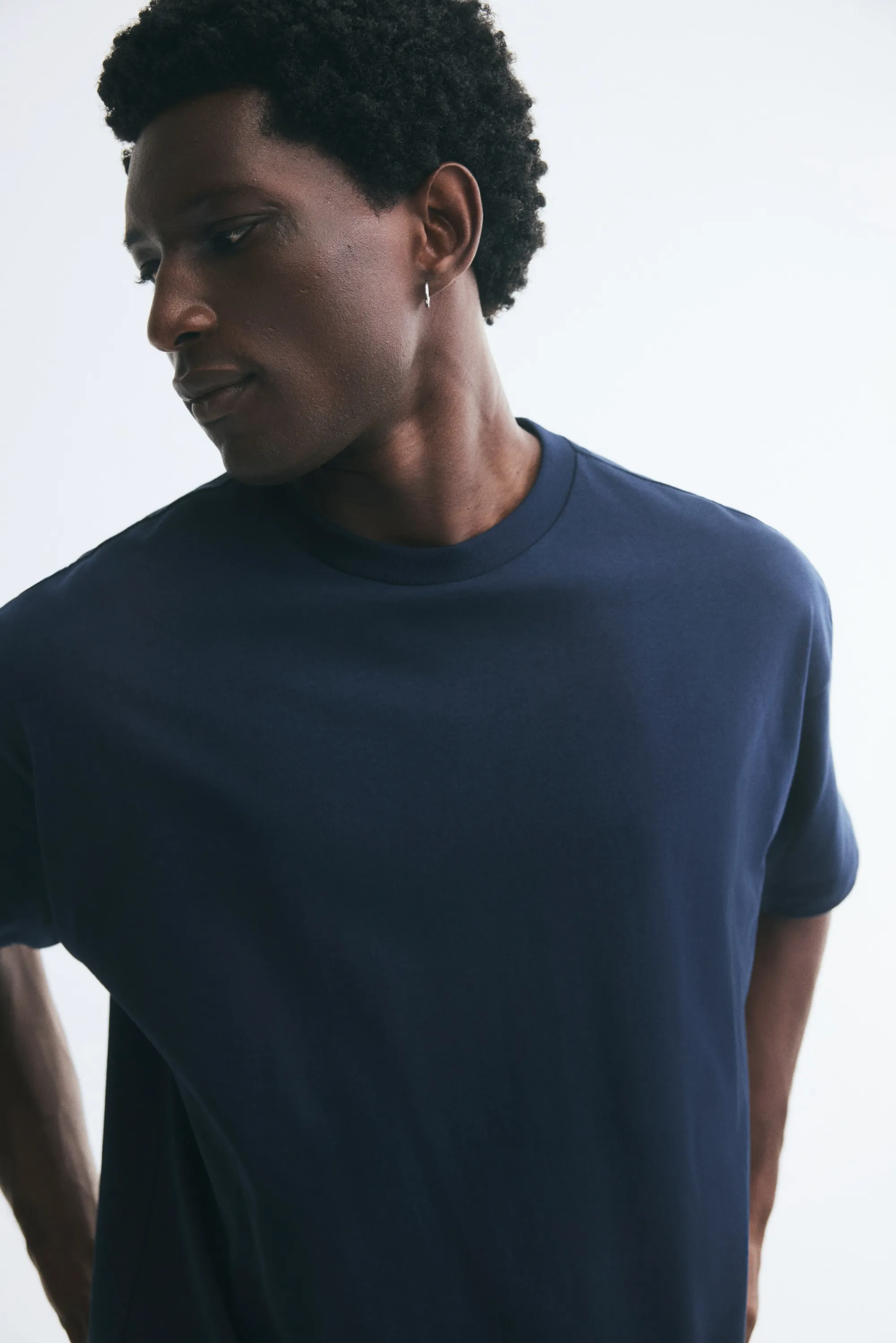 T-shirt Oversized Fit en coton - Bleu marine