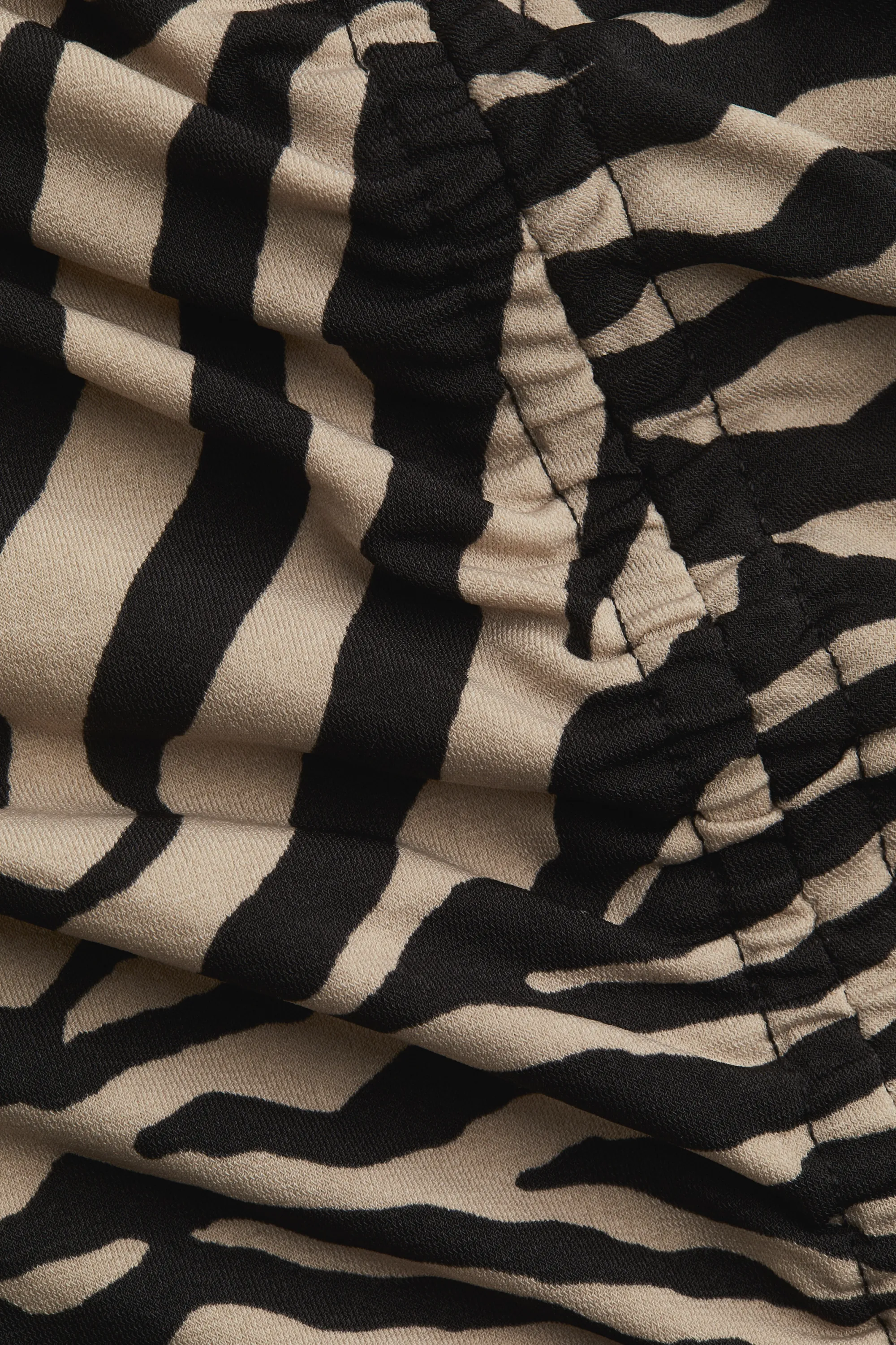 Robe à effet drapé - Noir/motif zébré