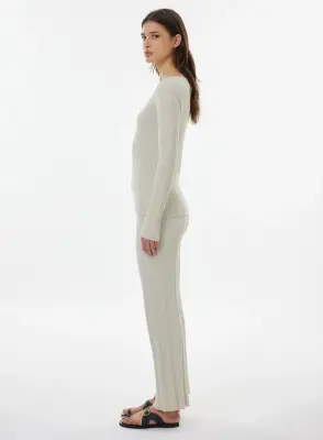 Pull en coton, viscose, élasthanne et fibre métallisée — photo 2