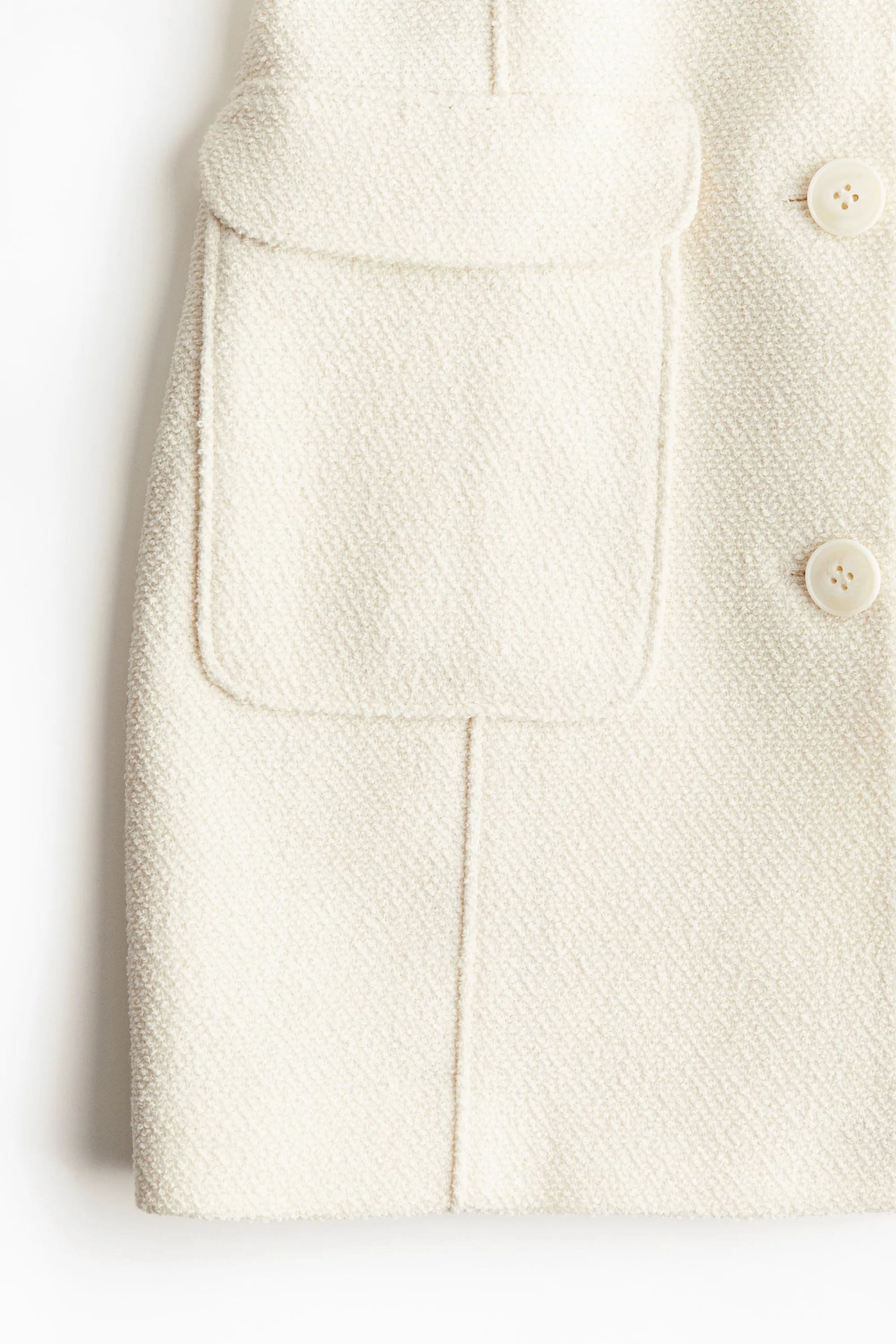 Robe blazer en bouclette - Crème