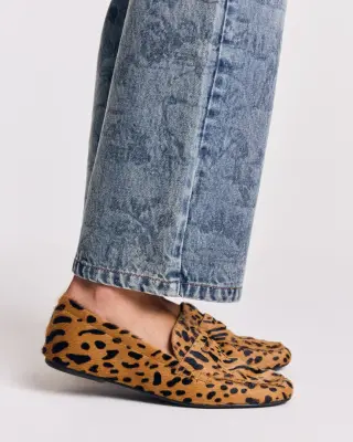 Mocassins Alix frange pony guépard — photo 2