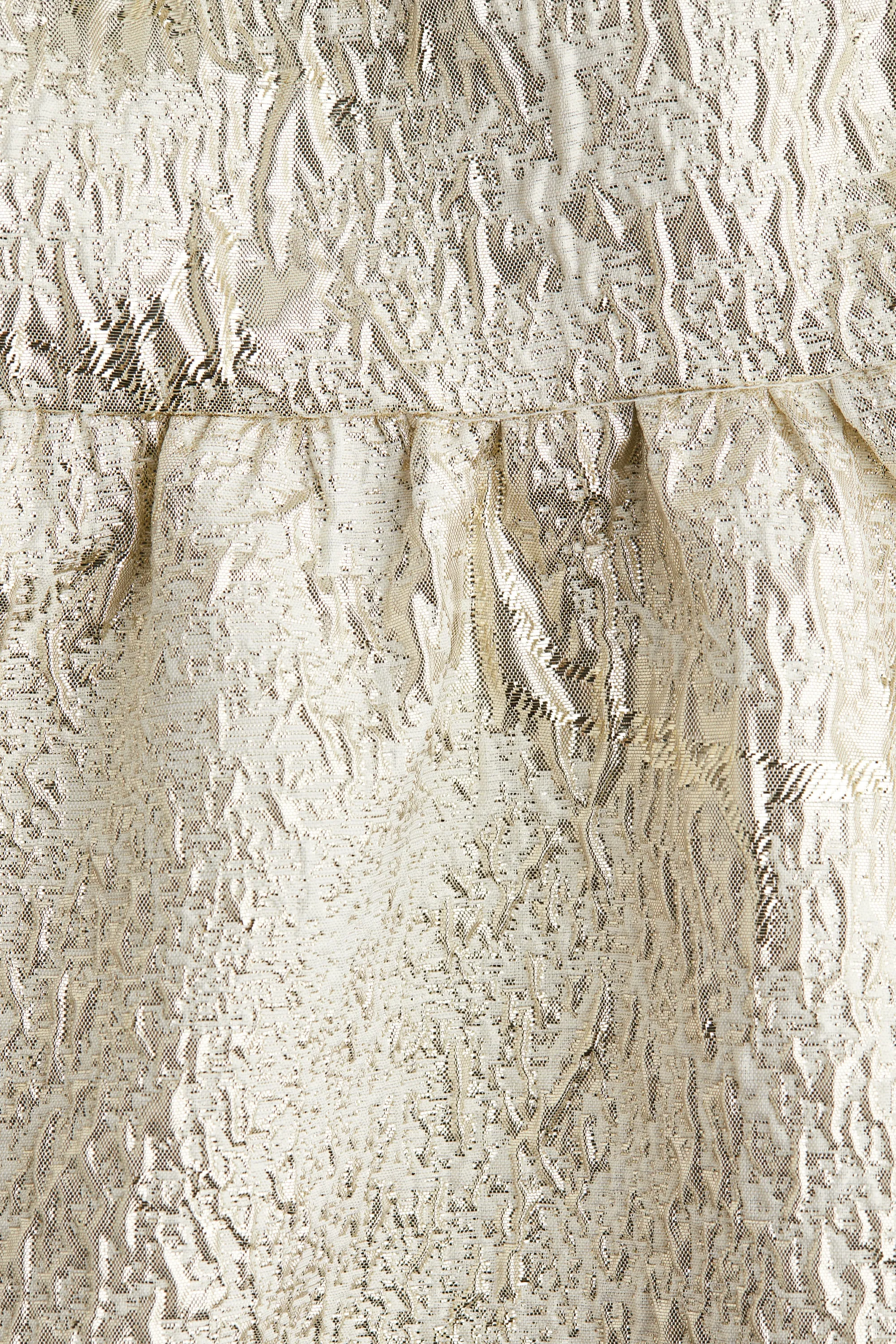 Robe en tissu jacquard - Blanc/doré