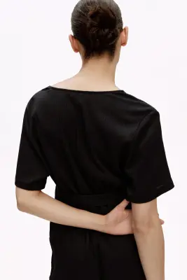 MAMA Combi-short en jersey froissé - Noir — photo 3