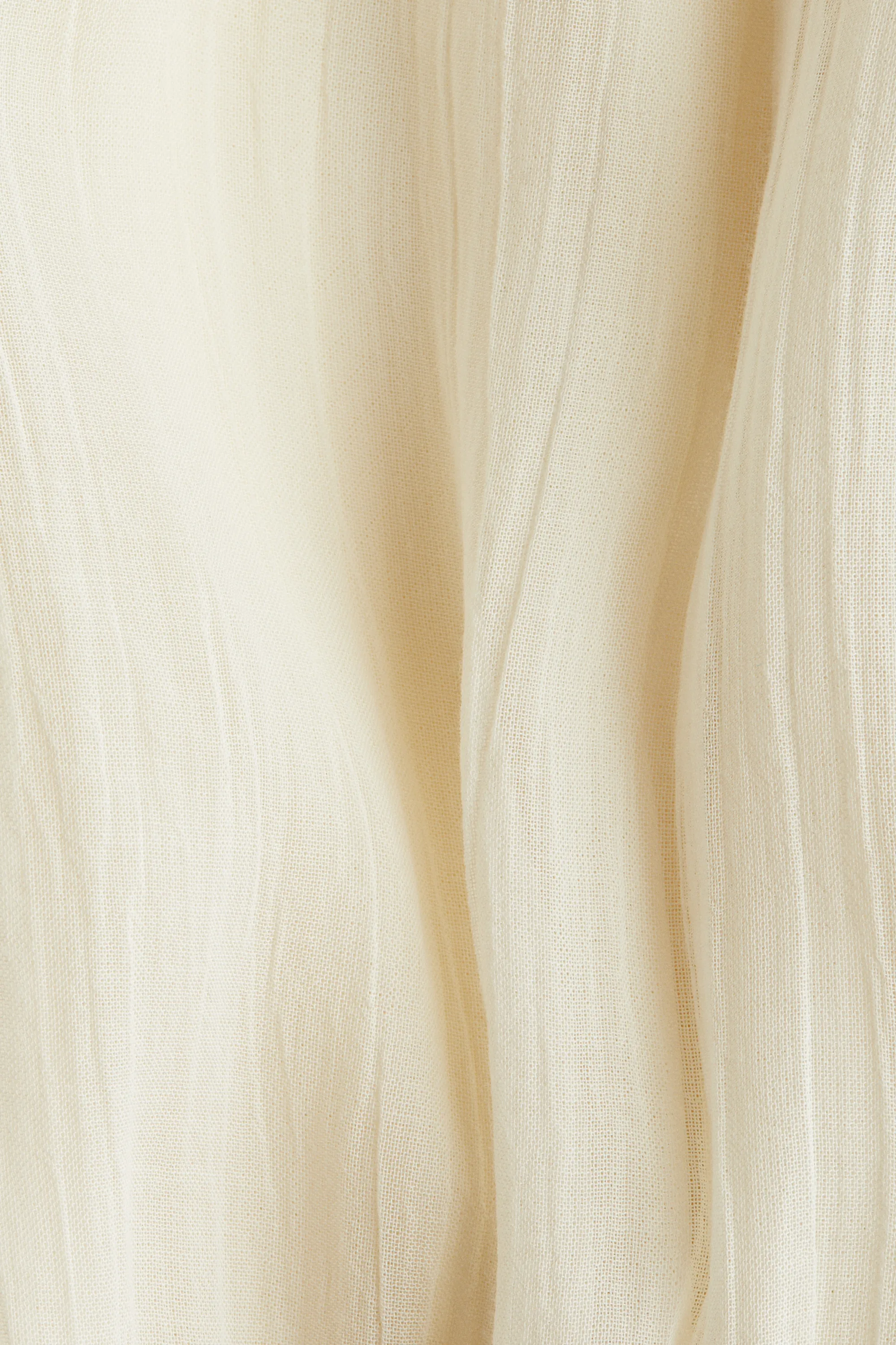 Robe avec col volanté - Crème