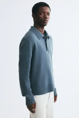 Polo Regular Fit en maille - Bleu canard ancien — photo 3