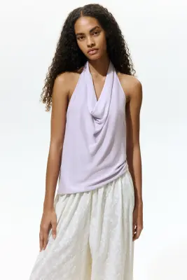 Top dos nu en maille fine - Lilas — photo 1