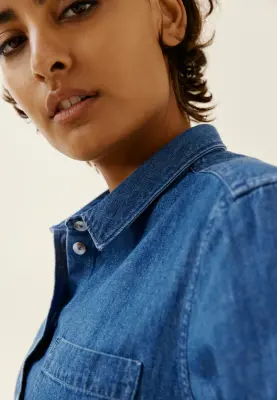 La chemise en jean - Bleu moyen — photo 3