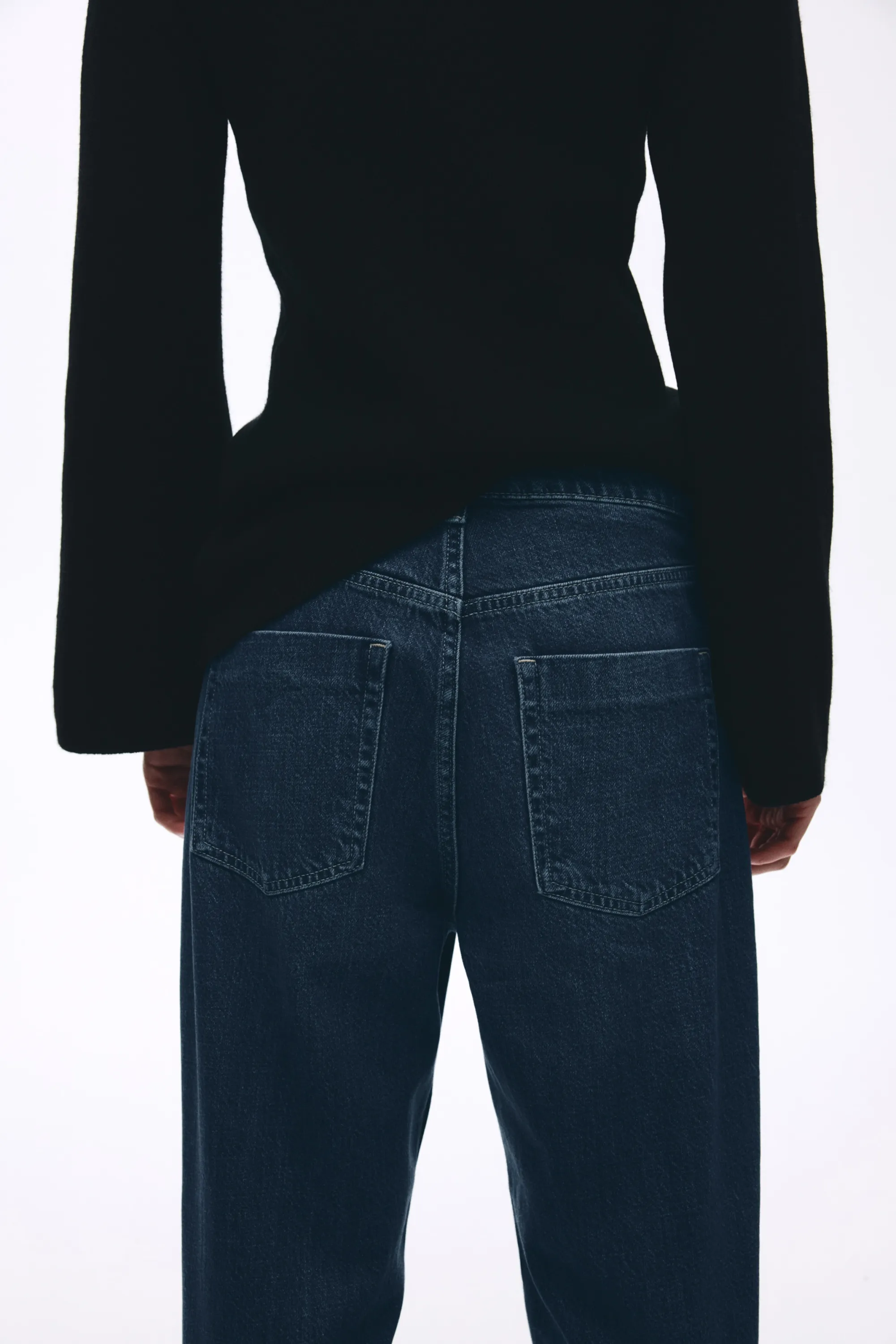 Wide High Jeans - Bleu denim foncé