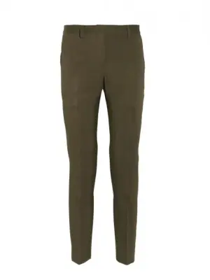 Pantalon slim fit en laine et soie vert kaki Prix boutique 990€ Taille 36 — photo 1