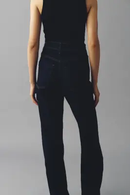 Wide High Jeans - Bleu denim foncé — photo 3