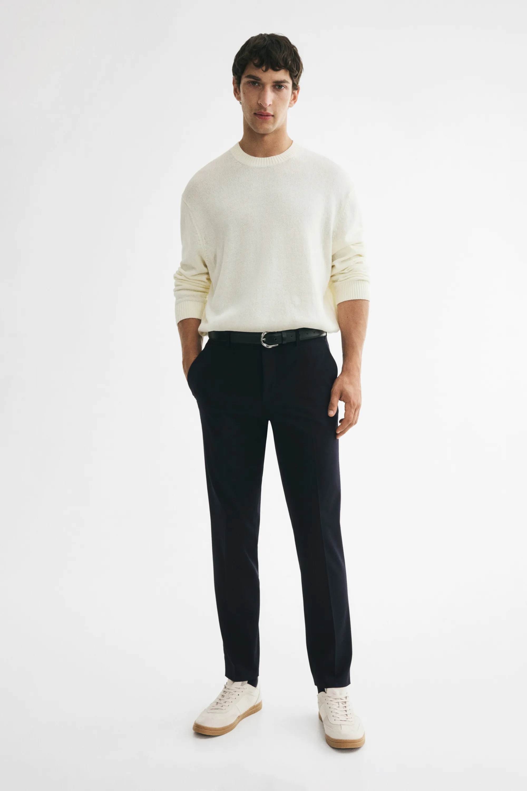 Pantalon chic Slim Fit - Bleu foncé