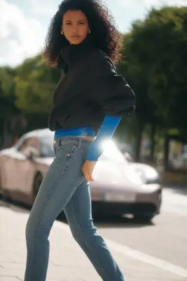 Skinny Ultra Low Waist Ankle Jeans - Bleu denim foncé — photo 3