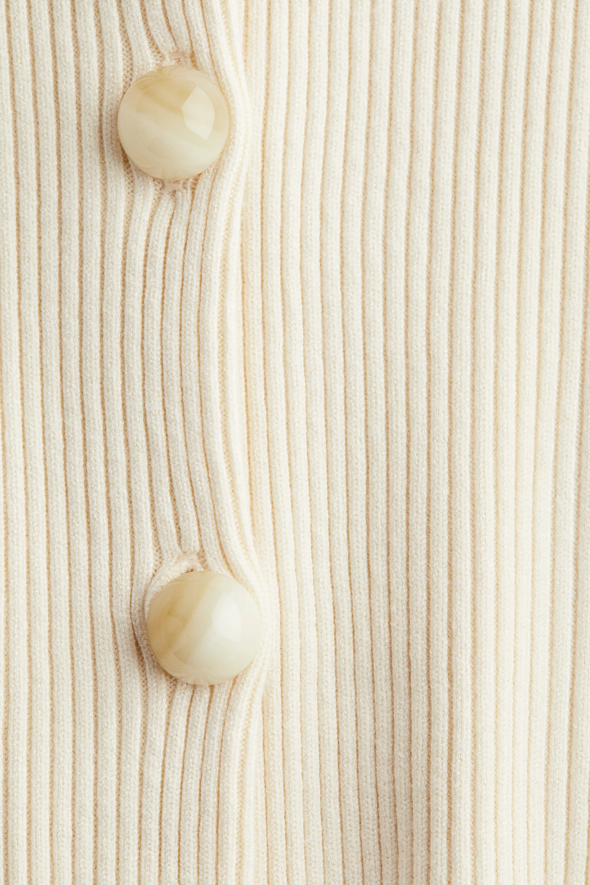 Rib-knit cardigan - Crème