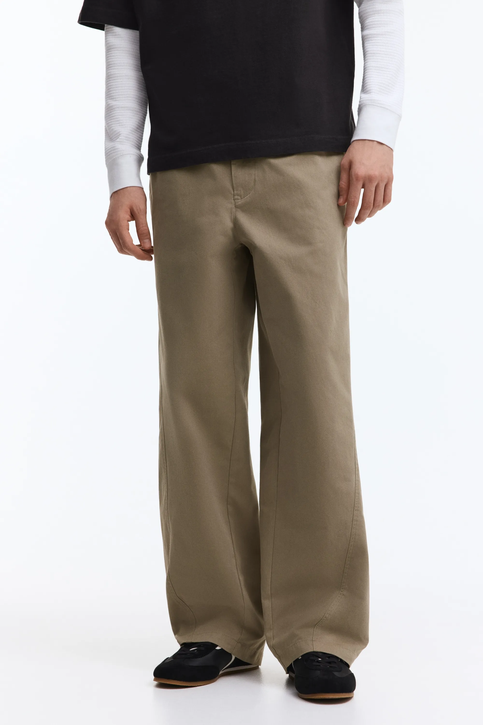 Pantalon à coutures tournantes Relaxed Fit - Vert kaki
