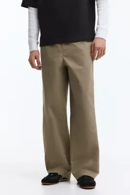 Pantalon à coutures tournantes Relaxed Fit - Vert kaki — photo 1