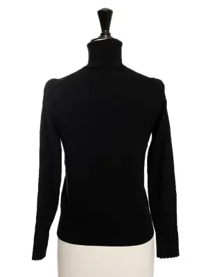 Pull col roulé en laine noire Prix boutique 690€ Taille XS/S — photo 4