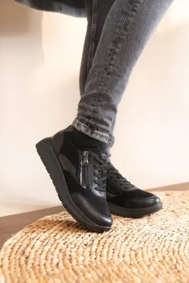 Baskets Remonte D2V02-03 Noires - Lacets Grande Pointure Femme — photo 3