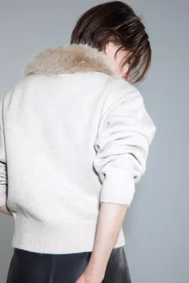 Pull avec col - Beige clair — photo 2