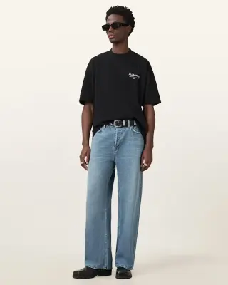 ALLSAINTS Underground Oversized Crew Neck T-Shirt Jet Black — photo 4