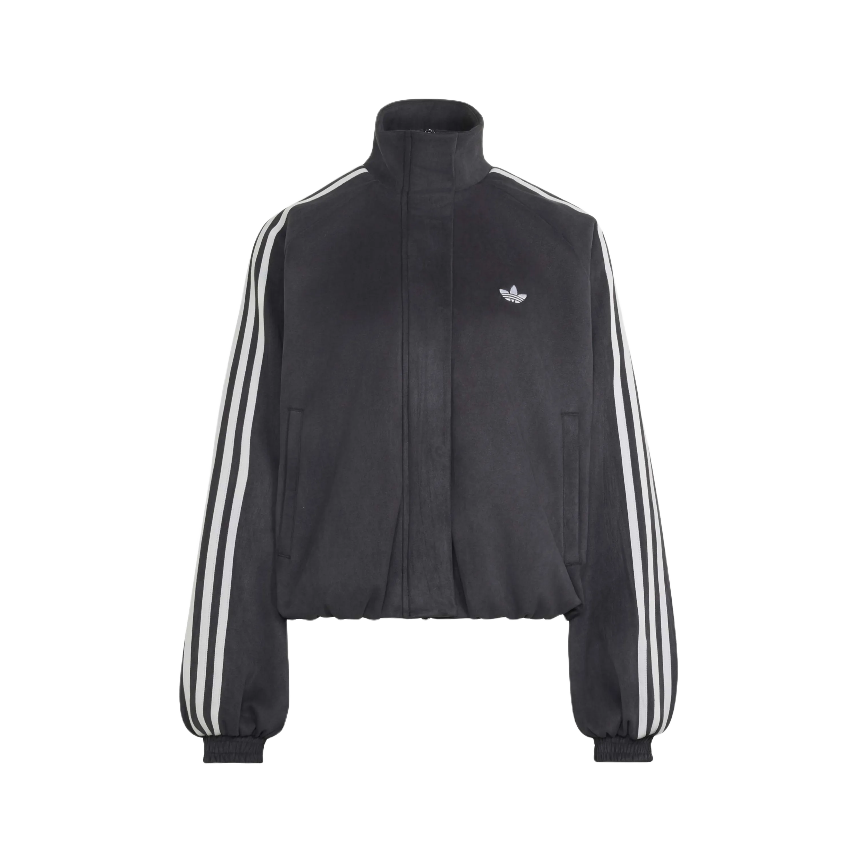 Adidas Faux Suede Track Top Black