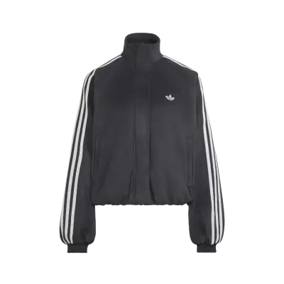 Adidas Faux Suede Track Top Black
