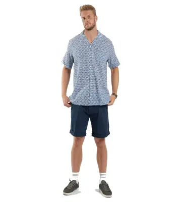 ALL SIZE  GRANDE LONGUEUR CHEMISE FLEURS Bleu — photo 4