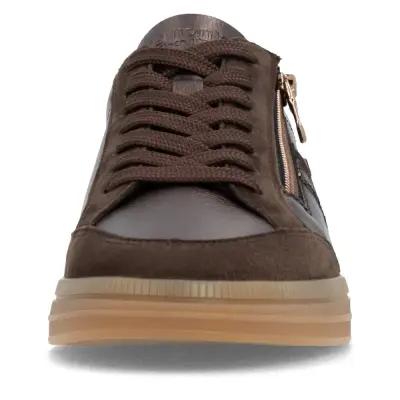 Baskets Remonte D2C04-90 Marron - Cuir Nubuck Lacets Zip Grande Pointure Femme — photo 4