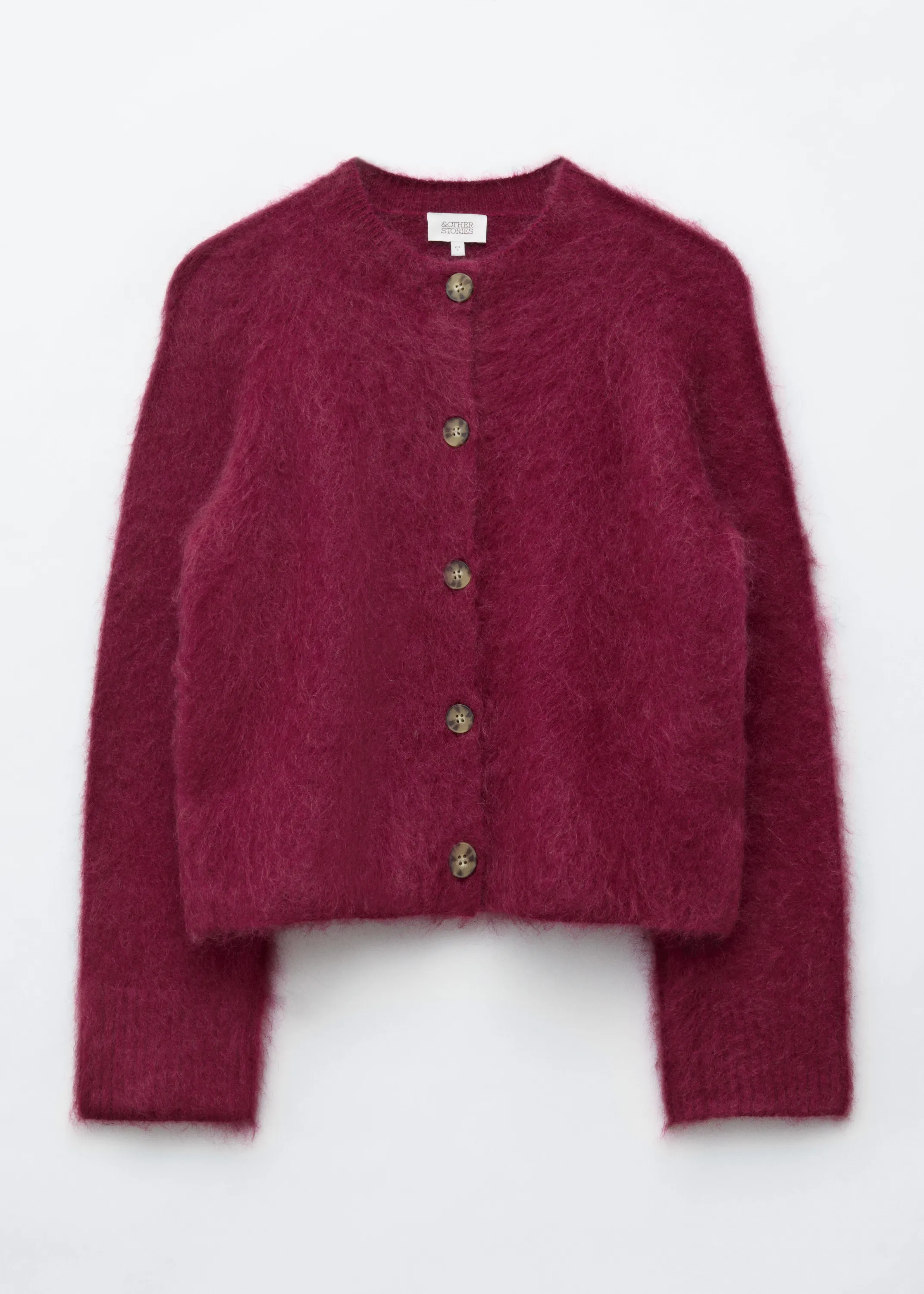 Cardigan en mohair mélangé - Fuchsia