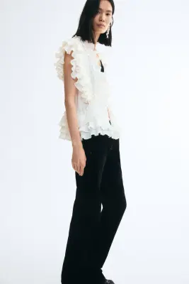 Jean en denim floqué - Noir denim — photo 3