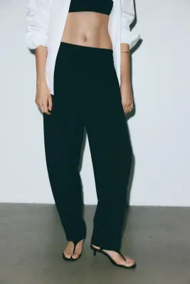Pantalon barrel en jersey - Noir — photo 1