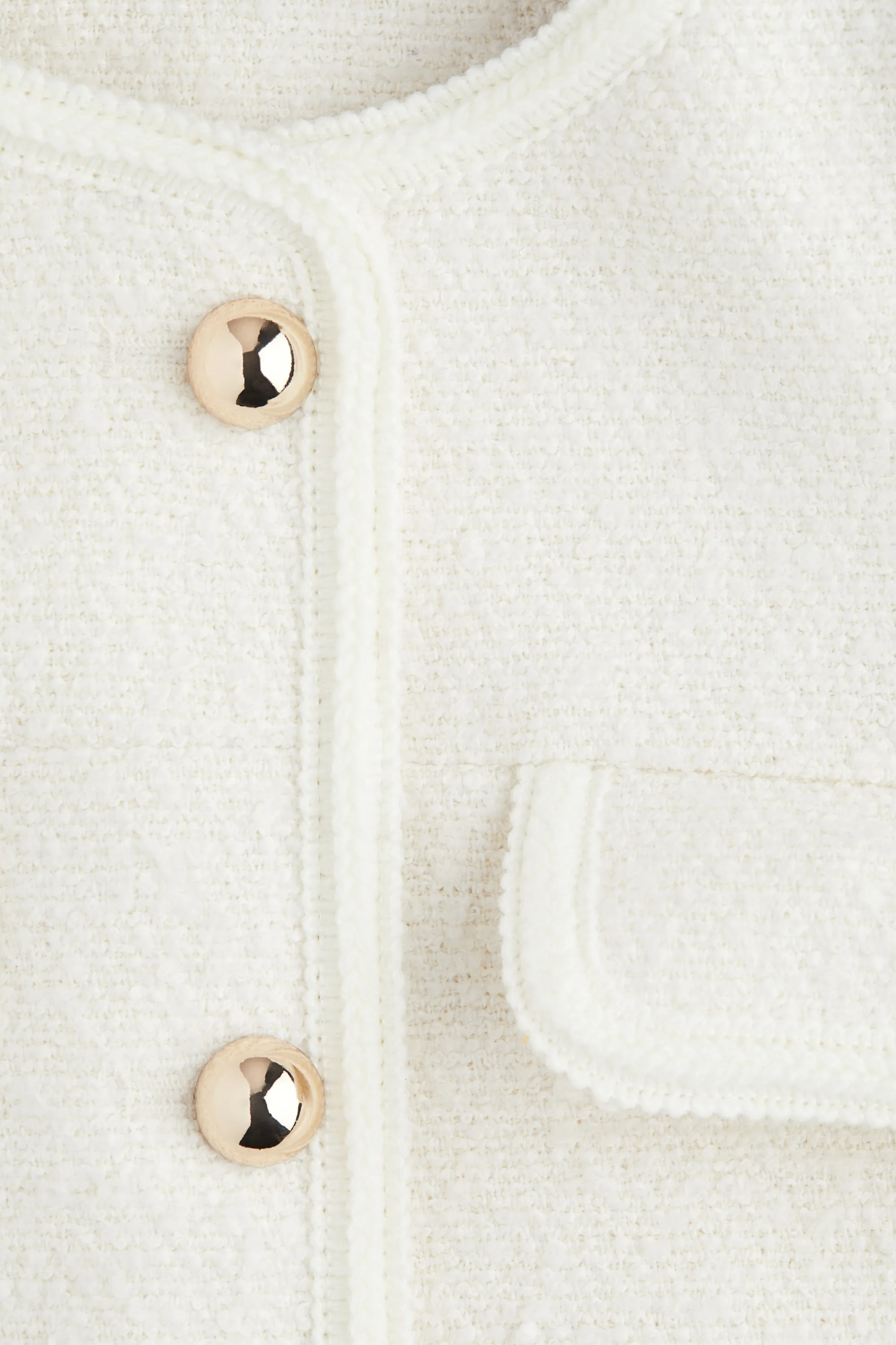 Gilet sans manches en bouclette - Blanc