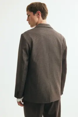 Veste légère Relaxed Fit - Marron foncé/carreaux — photo 3