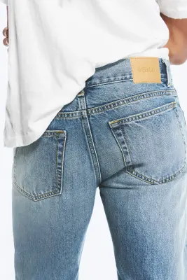 Jean droit ajusté taille basse Comet - Stirrup Blue - Bleu moyen — photo 4