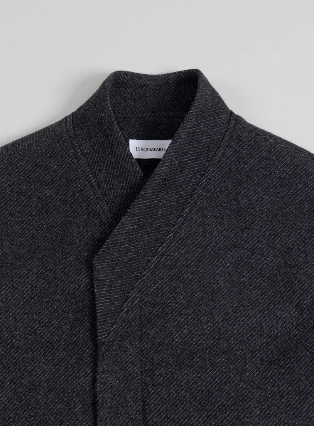 Kimono Bomber Jacket in Dark Gray Carded Wool