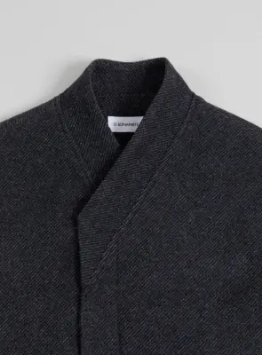 Kimono Bomber Jacket in Dark Gray Carded Wool